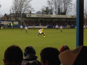 The Lions in action against Harrogate Town. 01/01/2015